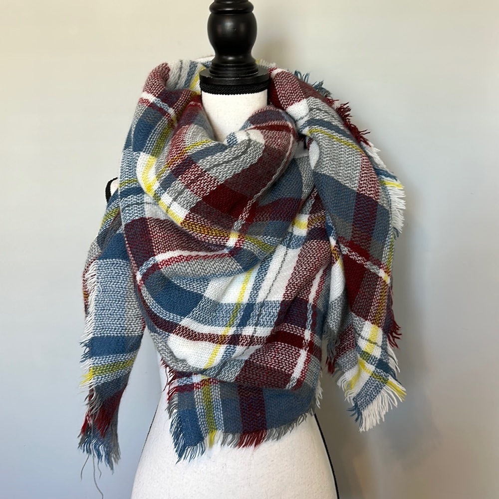 Extra Large Fall Plaid Soft Scarf